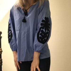 J. Crew Mexican-Inspired Blouse